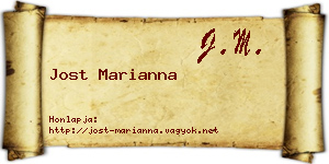 Jost Marianna névjegykártya